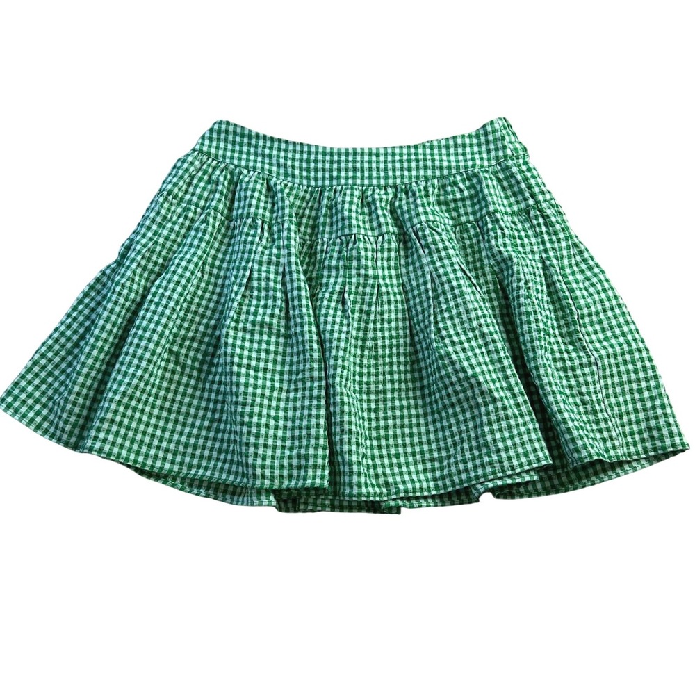 Buddy Love Joy Set Green Gingham Bubble Mini Skirt Preppy CG5150 Small NWT